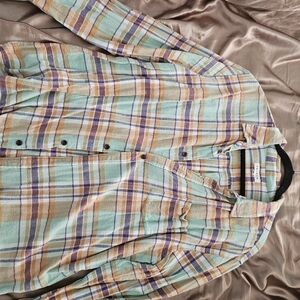 Mint Plaid Button-Up Shirt PacSun Flannel